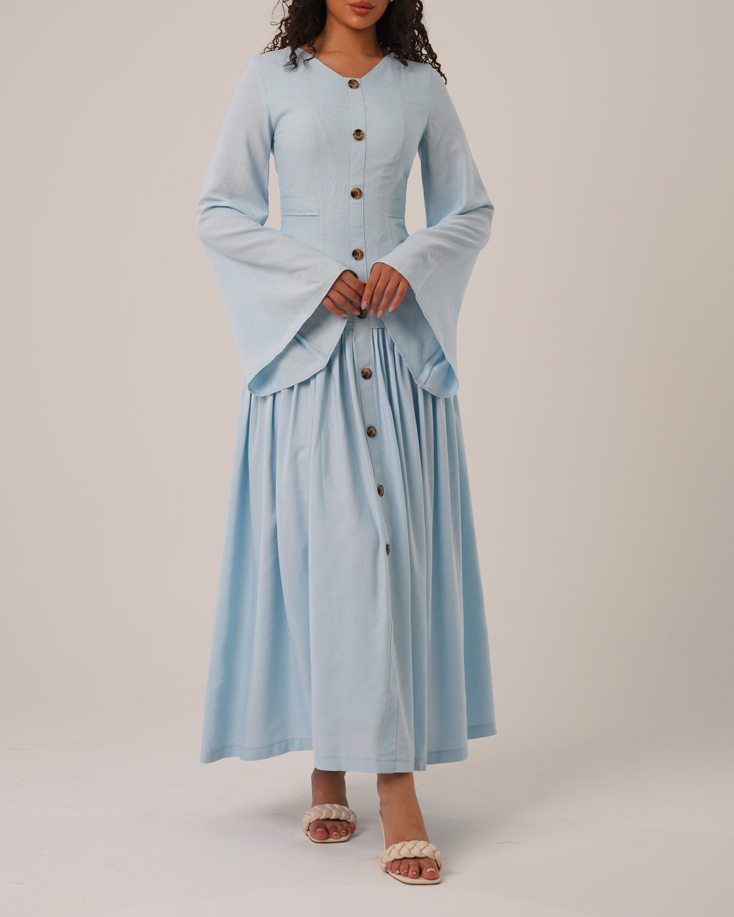 summer sky linen dress