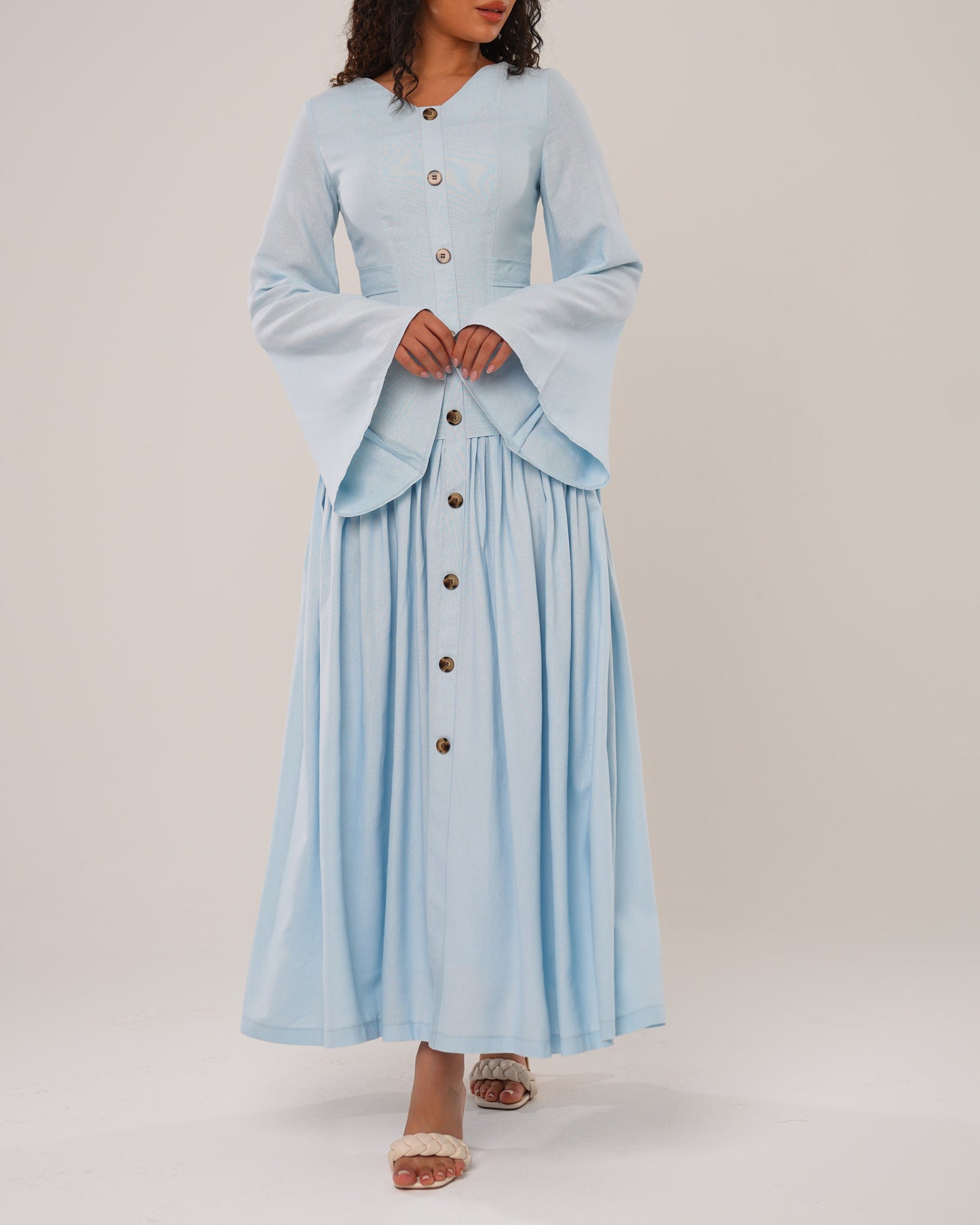 summer sky linen dress