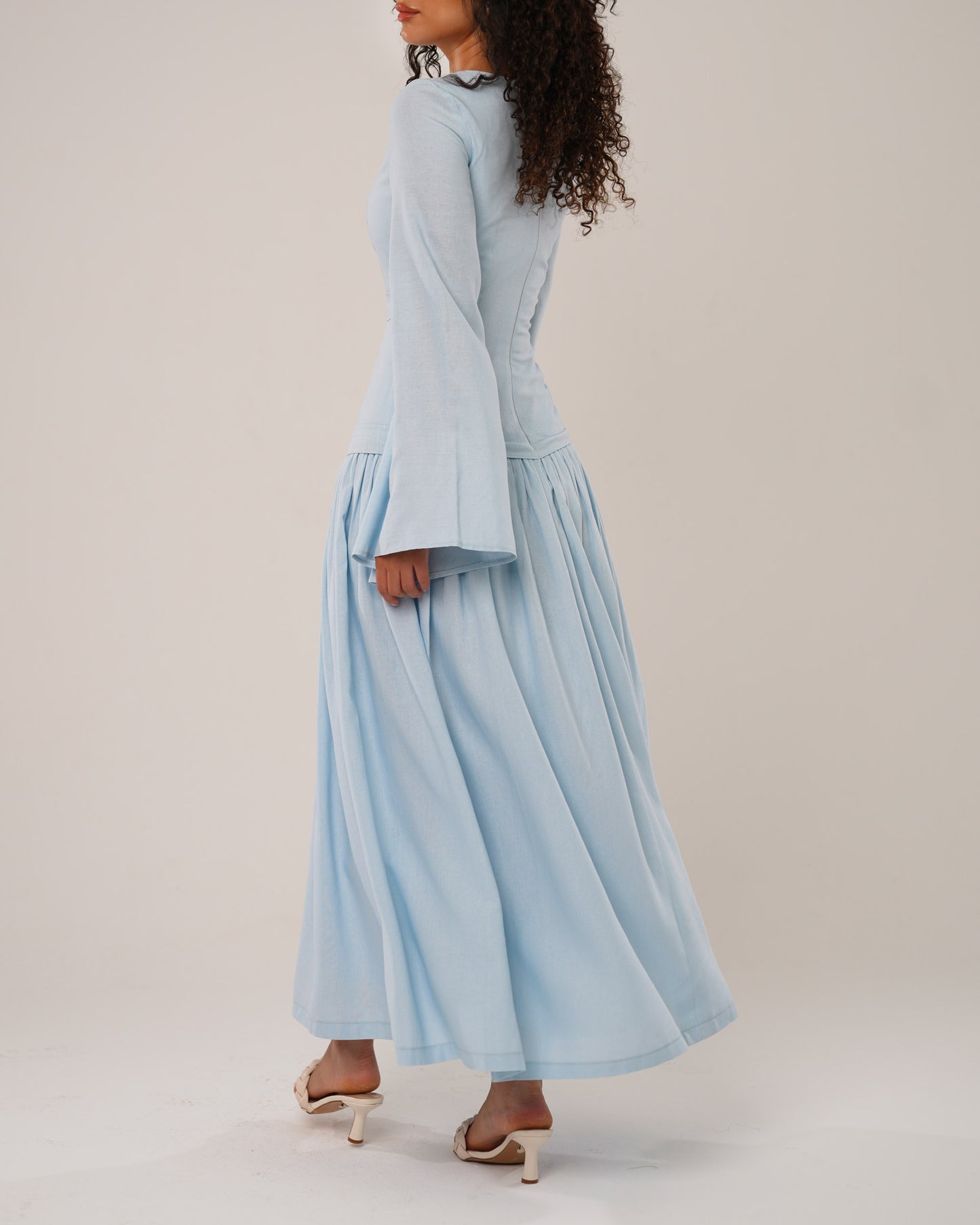 summer sky linen dress