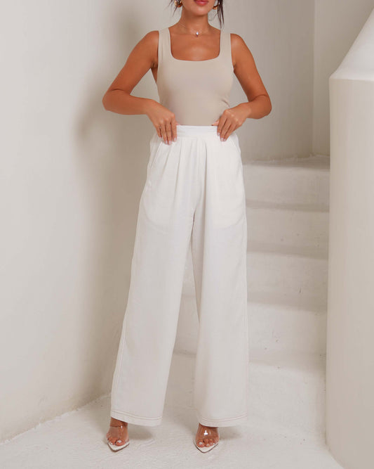 Soft White Linen Pants