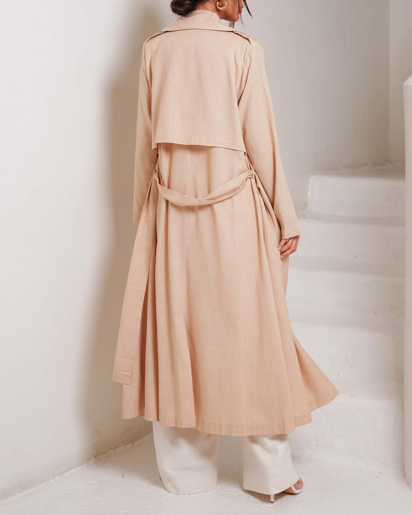 Regency Beige Linen Wrap Trench